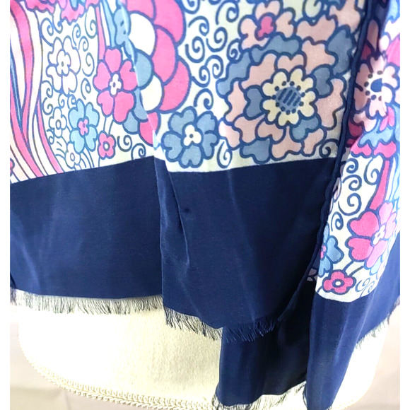 Pura Seta Silk Scarf Rolled Edges 1960's Vintage - Picture 10 of 14